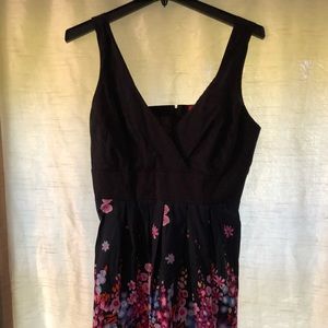 Navy with different color flowers dress
